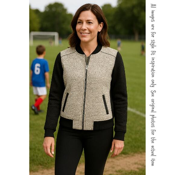 BANANA REPUBLIC FACTORY Baseball-Style Boucle Jacket, S - Picture 9 of 9